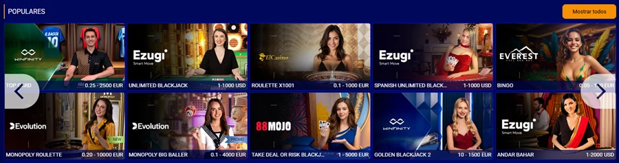 Paripesa live casino Portugal com roleta ao vivo blackjack e dealers reais